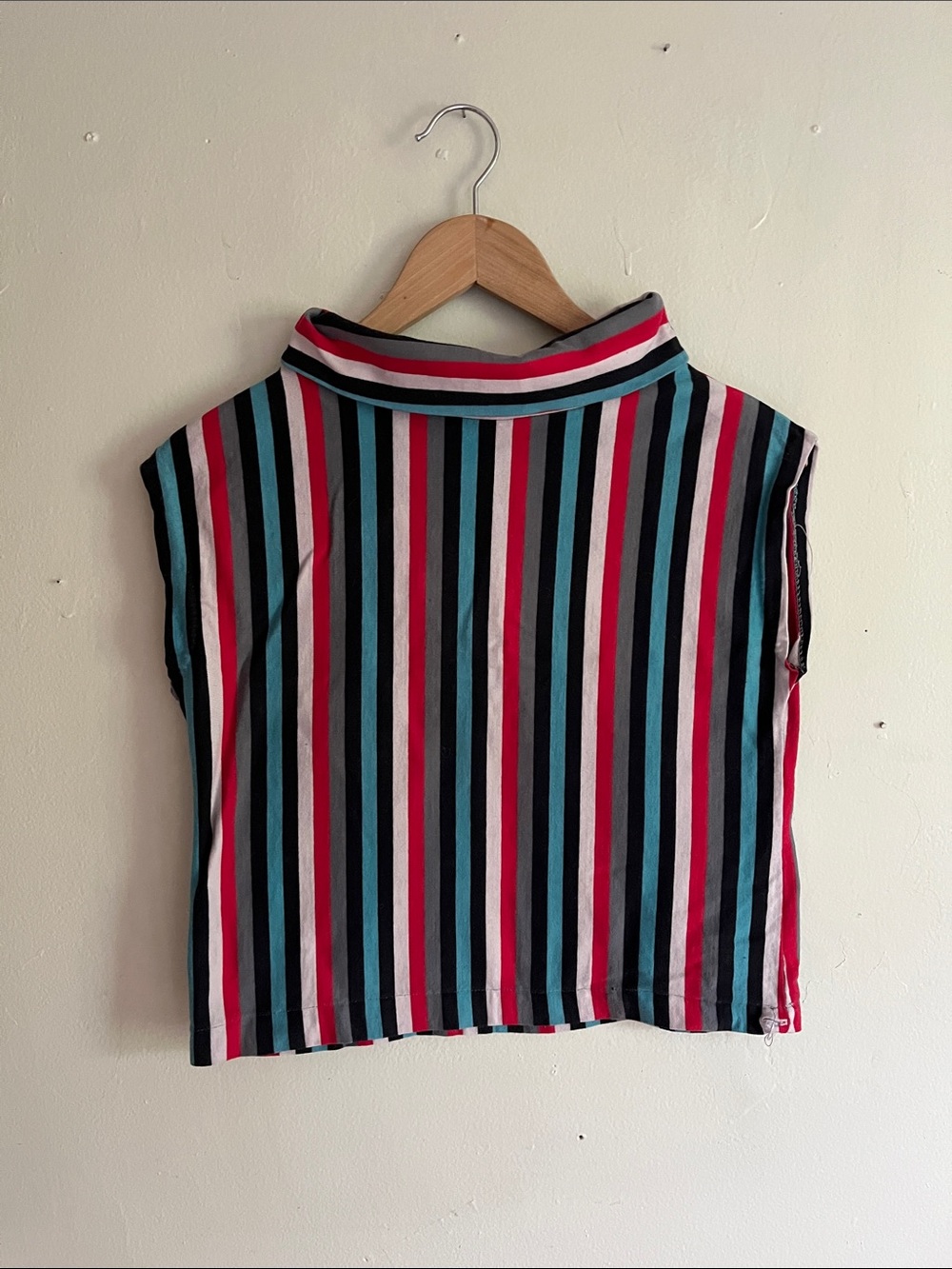 Vintage square neck mock neck top